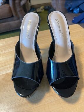 Moermashi Black Patent Leather Slip In Heels Size 35 (5.5)